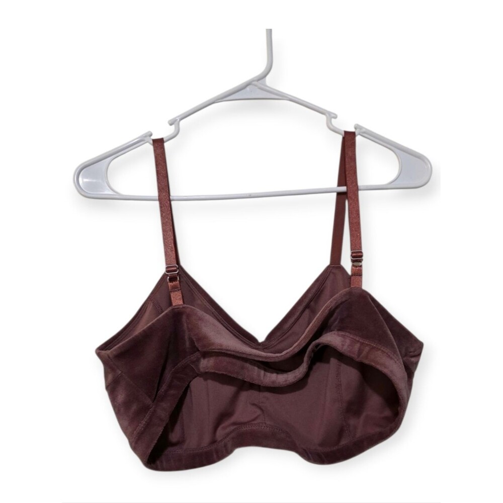 JoyLab Velvet Sports Bra Mauve Pink Cross Back Athleisure Bralette XXL - Picture 5 of 5